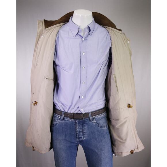 Loro Piana Vintage Beige Wool Zip Front Barn Coat Jacket Horsey Men's XL - Picture 7 of 10